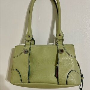 Tommy Hilfiger green faux leather double handle mini bag *see description*